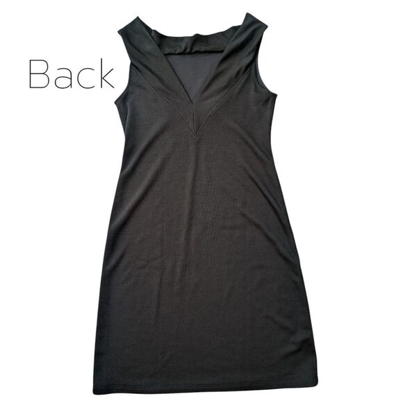 Quin Donnelly Black Cowl Neck Back  Vneck Sleeveless Dress. M - Picture 8 of 11